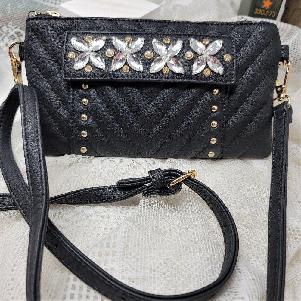 Rhinestone Studded Crossbody Bag Purse